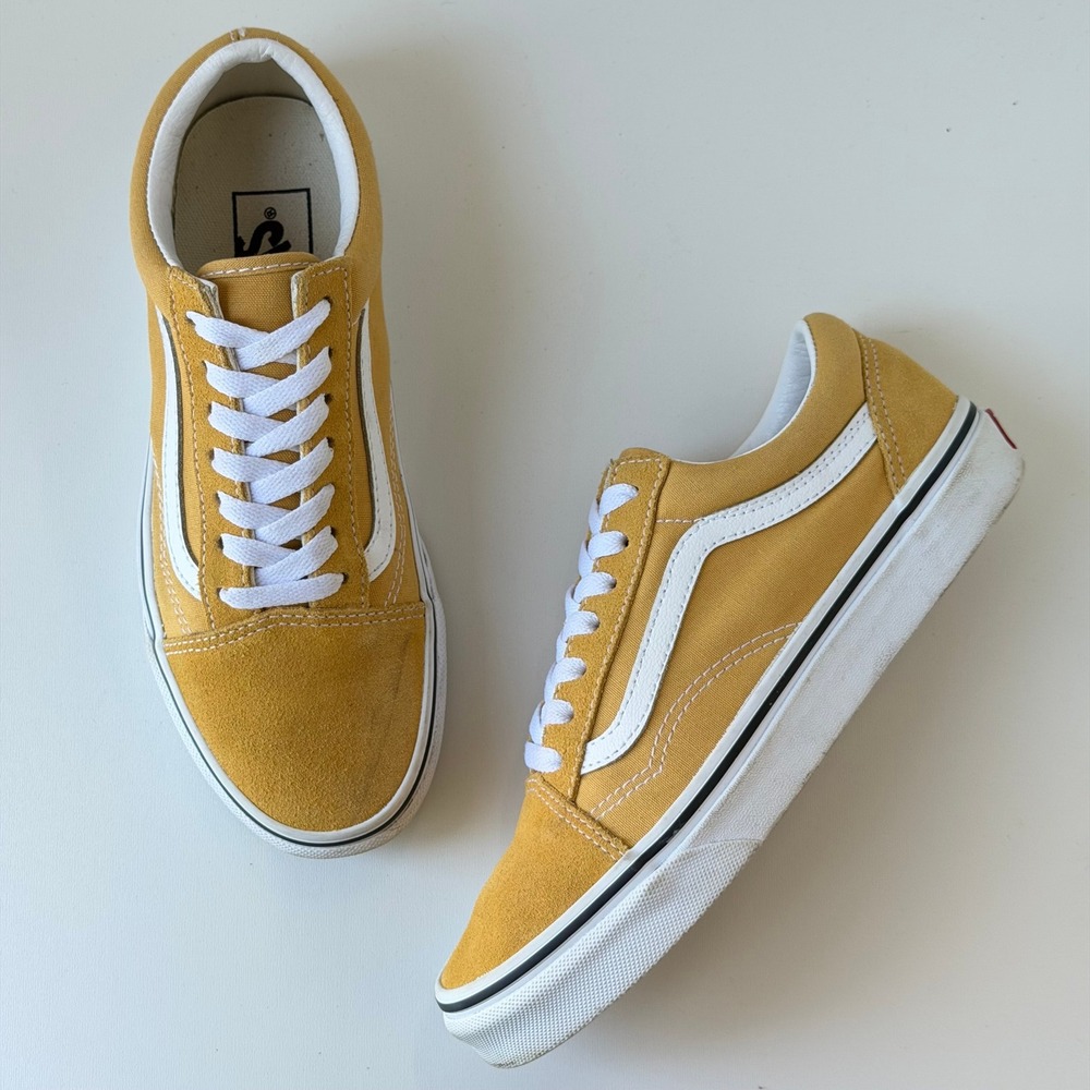 Vans Old Skool Low Mustard Yellow Suede Unisex Skate Shoes W 7 | M 5.5